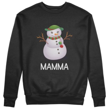 Felpa donna personalizzabile con nome pupazzo di neve mamma