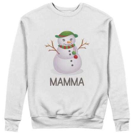 Felpa donna personalizzabile con nome pupazzo di neve mamma Natale