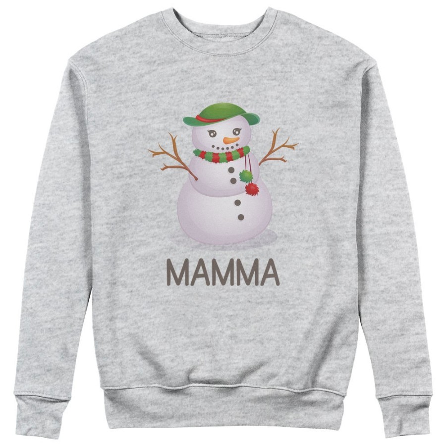 Felpa donna personalizzabile con nome pupazzo di neve mamma Natale