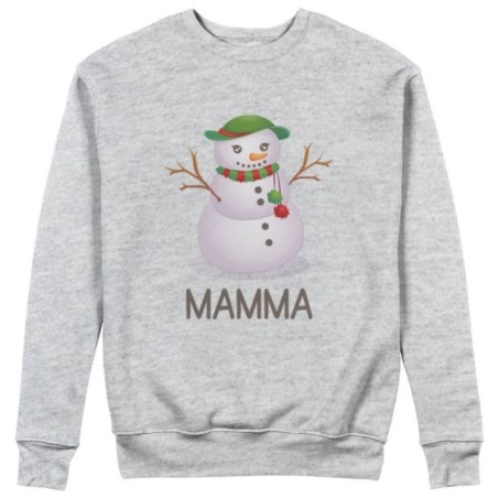 Felpa donna personalizzabile con nome pupazzo di neve mamma Natale