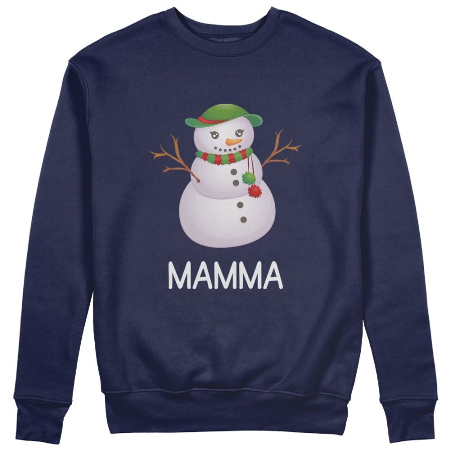 Felpa donna personalizzabile con nome pupazzo di neve mamma Natale