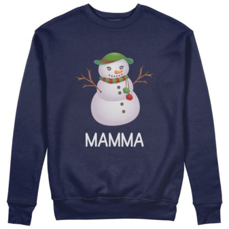 Felpa donna personalizzabile con nome pupazzo di neve mamma Natale