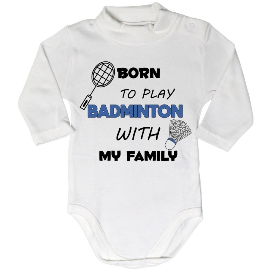Body lupetto neonato born to play badminton with my family Per la famiglia
