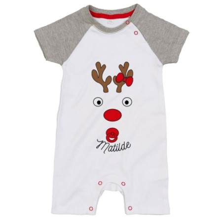 Pagliaccetto neonato personalizzabile con nome baby renna...