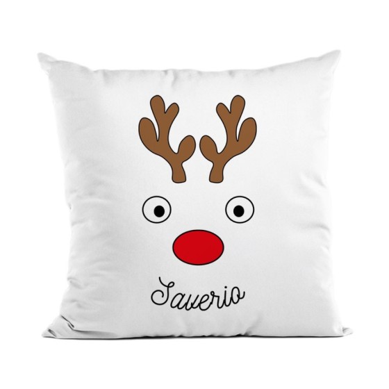 Cuscino personalizzabile con nome renna natalizia uomo Natale