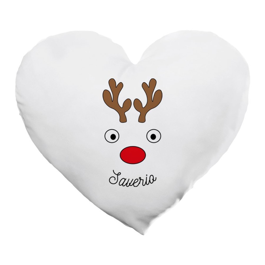 Cuscino personalizzabile con nome renna natalizia uomo Natale