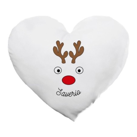 Cuscino personalizzabile con nome renna natalizia uomo Natale