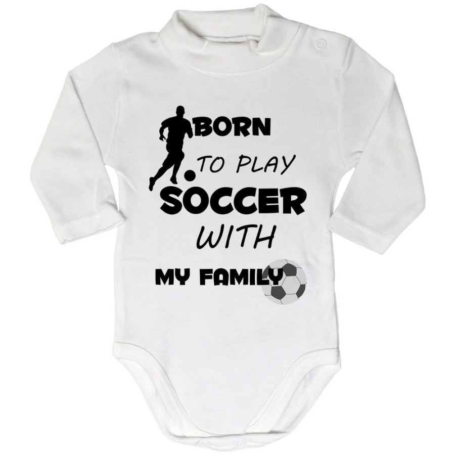 Body lupetto neonato born to play soccer with my family Per la famiglia