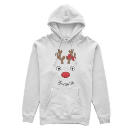 Felpa donna personalizzabile con nome renna natalizia Natale