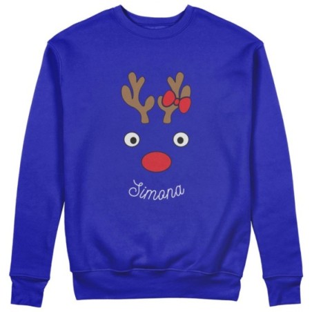 Felpa donna personalizzabile con nome renna natalizia Natale