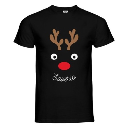 T-shirt uomo personalizzabile con nome renna natalizia