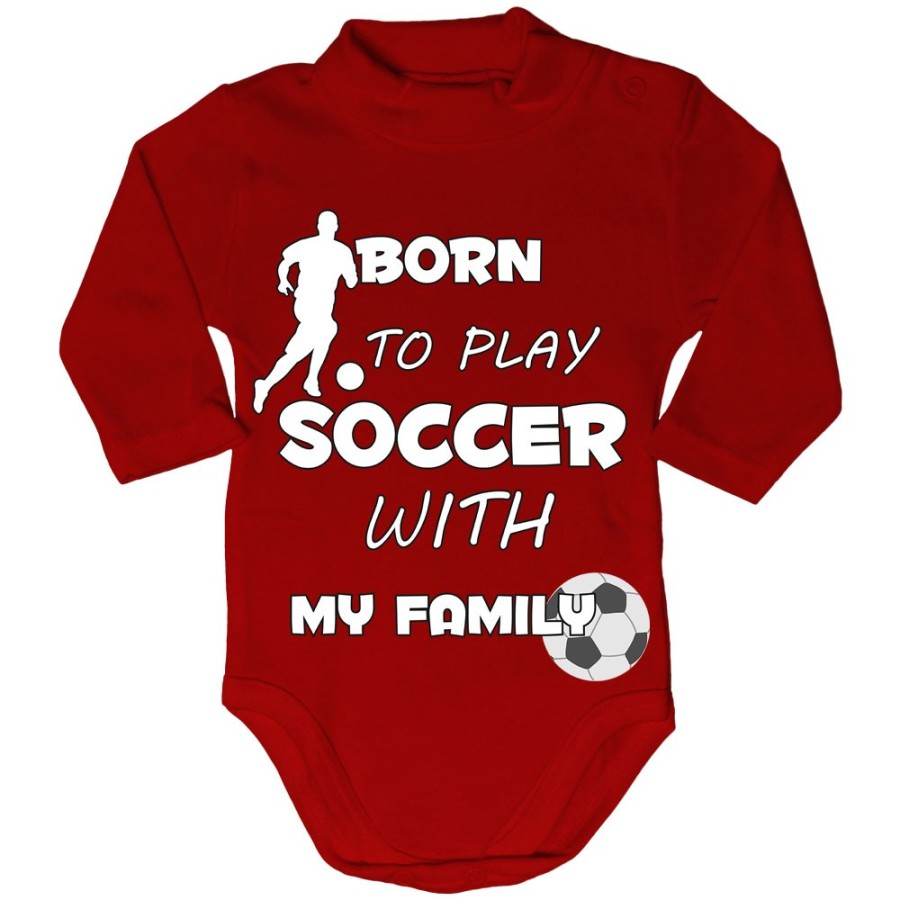 Body lupetto neonato born to play soccer with my family Per la famiglia