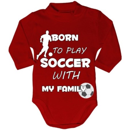 Body lupetto neonato born to play soccer with my family Per la famiglia