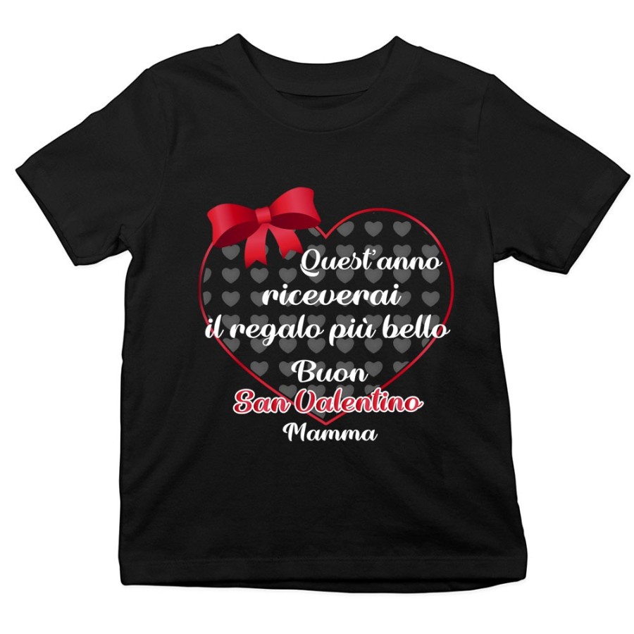 T-shirt bambino quest'anno riceverai il regalo più bello buon san valentino mamma Love