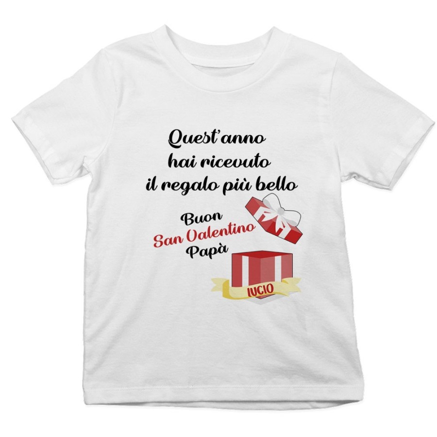 T-shirt bambino quest'anno hai ricevuto il regalo più bello buon san valentino papà Love