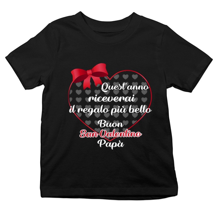 T-shirt bambino quest'anno riceverai il regalo più bello buon san valentino papà Love