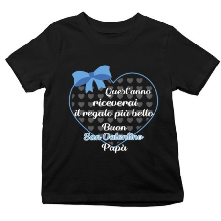 T-shirt bambino quest'anno riceverai il regalo più bello buon san valentino papà Love