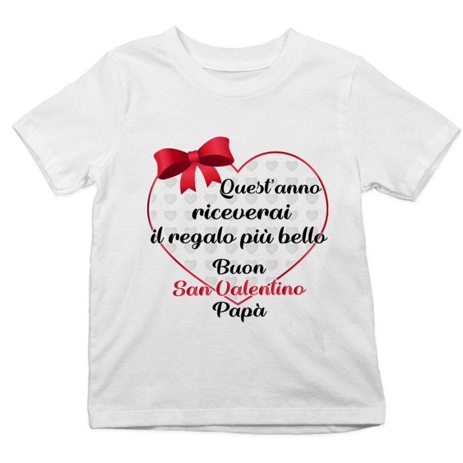 T-shirt bambino quest'anno riceverai il regalo più bello buon san valentino papà Love