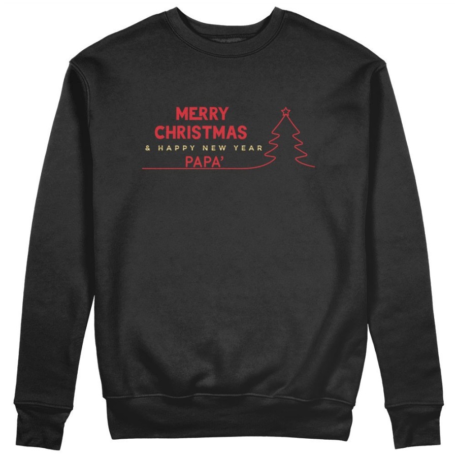 Felpa uomo personalizzata con nome merry christmas and happy new year Natale