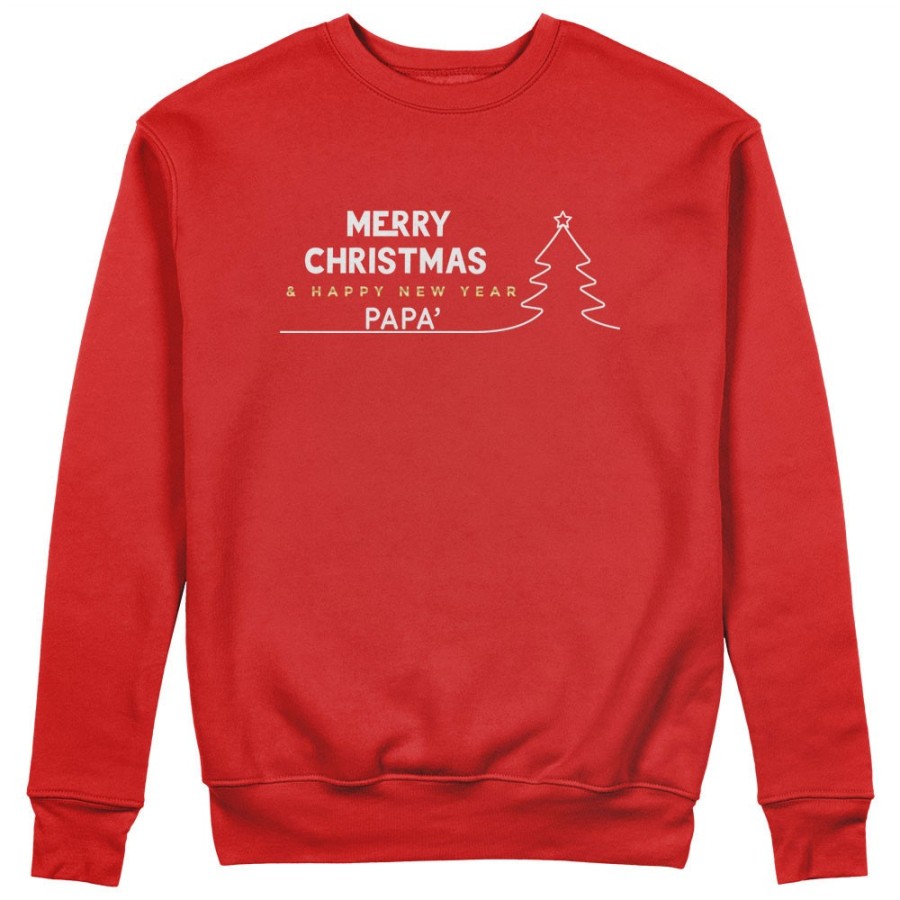 Felpa uomo personalizzata con nome merry christmas and happy new year Natale