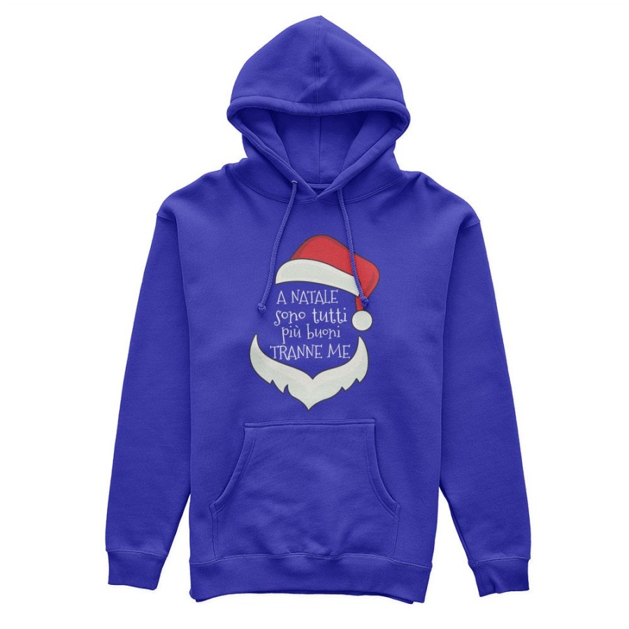 Felpa uomo personalizzabile con nome a natale sono tutti più buoni tranne me Natale