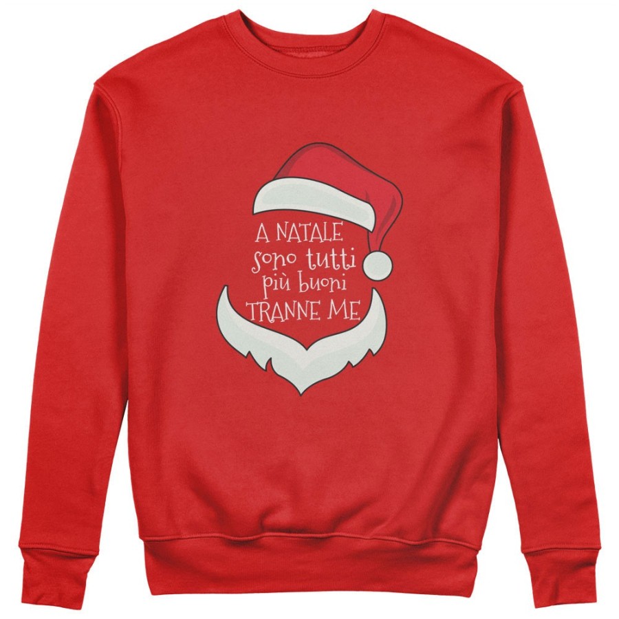 Felpa uomo personalizzabile con nome a natale sono tutti più buoni tranne me Natale