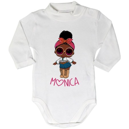 Body lupetto neonata personalizzato con nome lol con la...