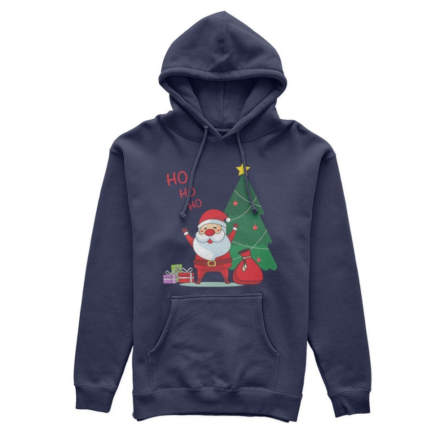 Felpa uomo personalizzabile con nome ho ho ho babbo natale con i regali Natale