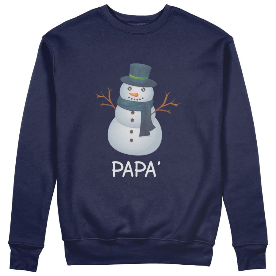 Felpa uomo personalizzabile con nome pupazzo di neve papà Natale