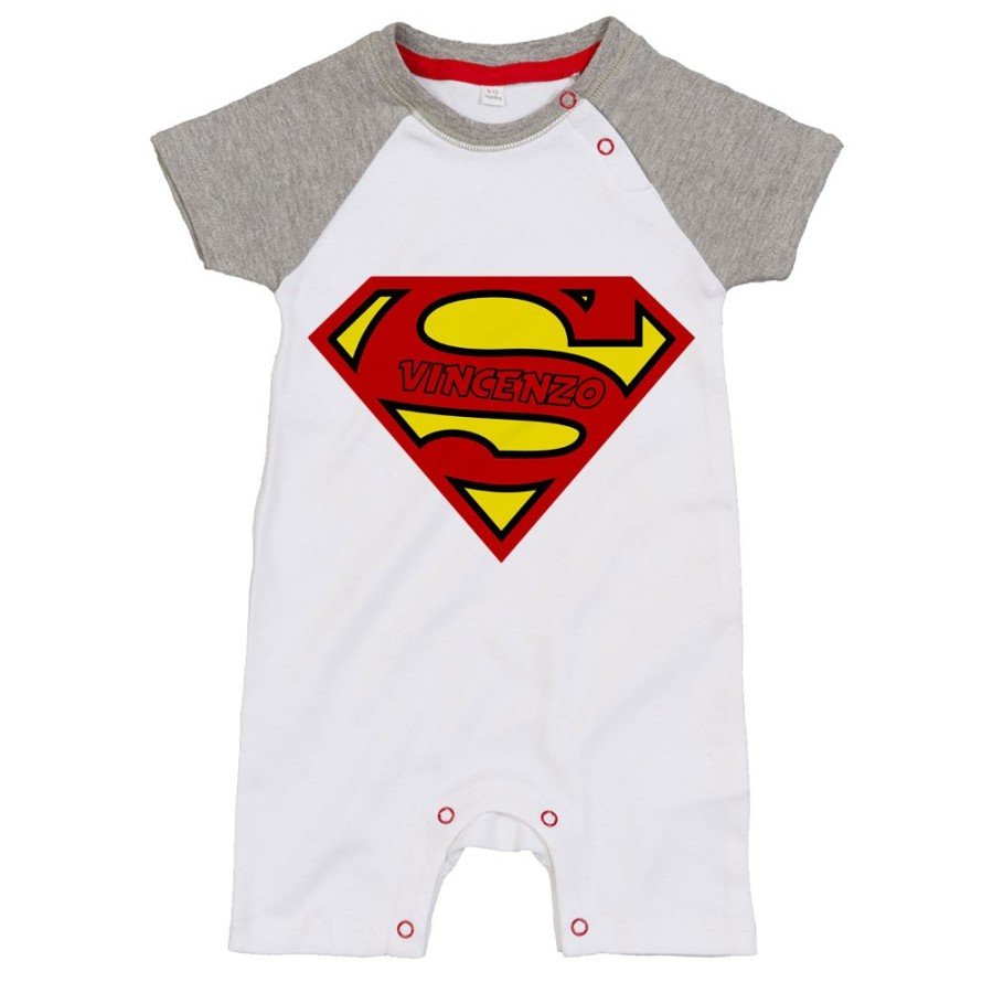 Pagliaccetto neonato personalizzato con nome super baby Per la famiglia