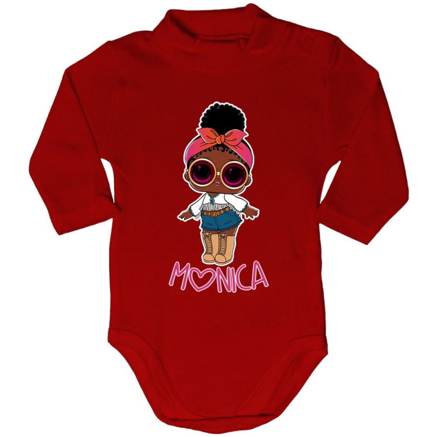 Body lupetto neonata personalizzato con nome lol con la bandana e occhiali Cartoon