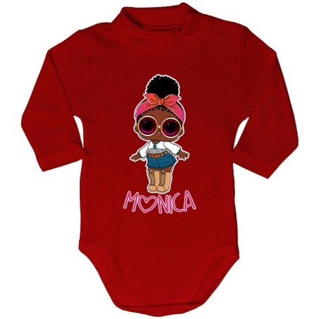 Body lupetto neonata personalizzato con nome lol con la bandana e occhiali Cartoon