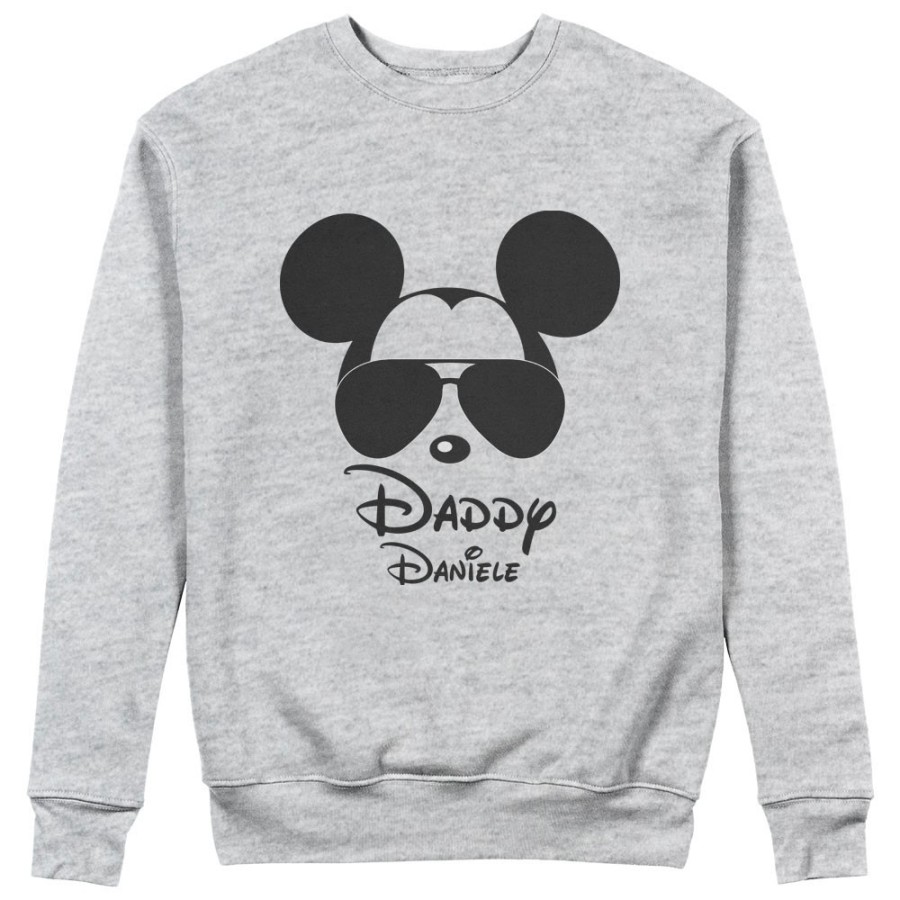 Felpa uomo personalizzata con nome daddy mickey Per il papà