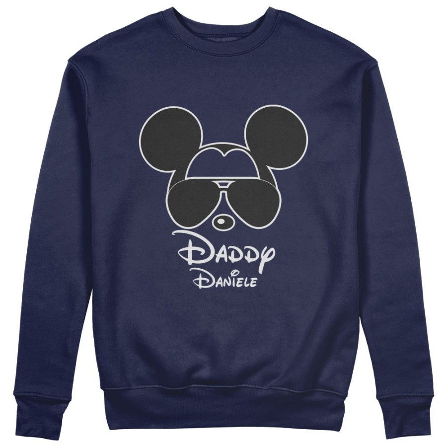 Felpa uomo personalizzata con nome daddy mickey Per il papà