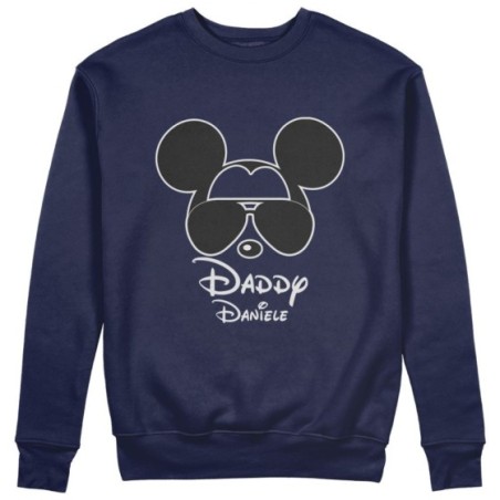 Felpa uomo personalizzata con nome daddy mickey Per il papà