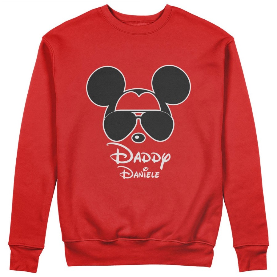 Felpa uomo personalizzata con nome daddy mickey Per il papà