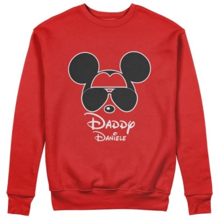 Felpa uomo personalizzata con nome daddy mickey Per il papà