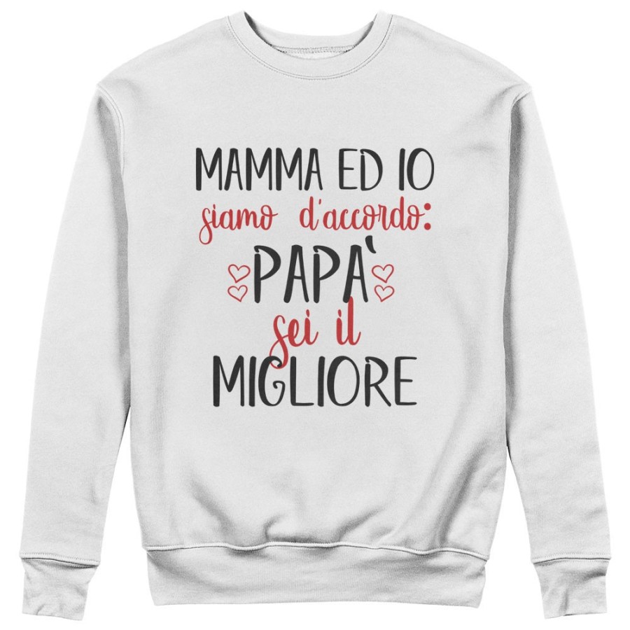 Felpa uomo mamma ed io siamo d'accordo papà sei il migliore Per il papà