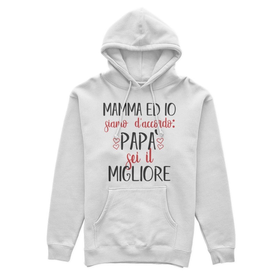 Felpa uomo mamma ed io siamo d'accordo papà sei il migliore Per il papà