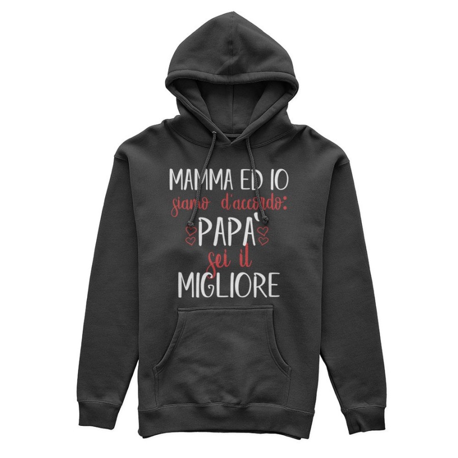 Felpa uomo mamma ed io siamo d'accordo papà sei il migliore Per il papà