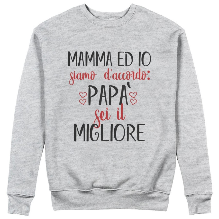 Felpa uomo mamma ed io siamo d'accordo papà sei il migliore Per il papà