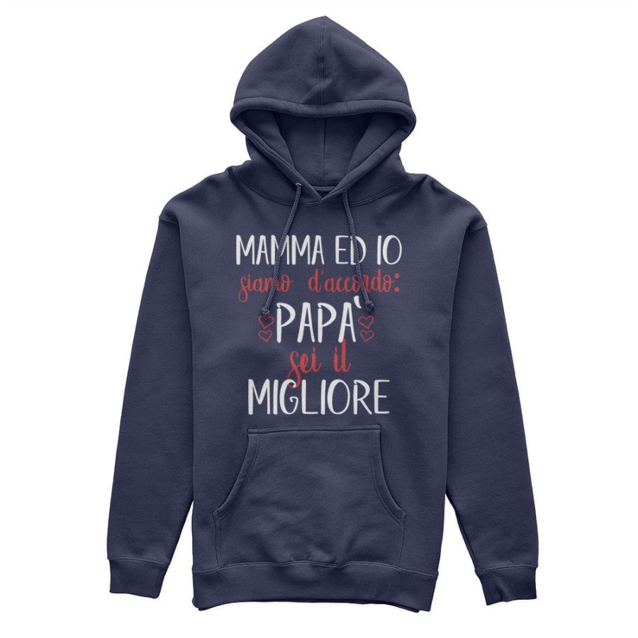 Felpa uomo mamma ed io siamo d'accordo papà sei il migliore Per il papà