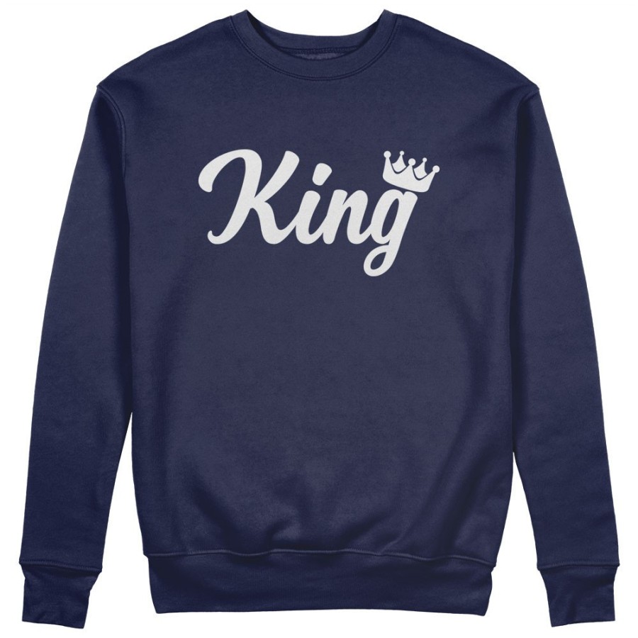Felpa uomo personalizzabile con nome king con corona Per il papà