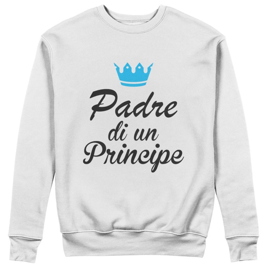 Felpa uomo padre di un principe e principessa con corona azzurra Per il papà