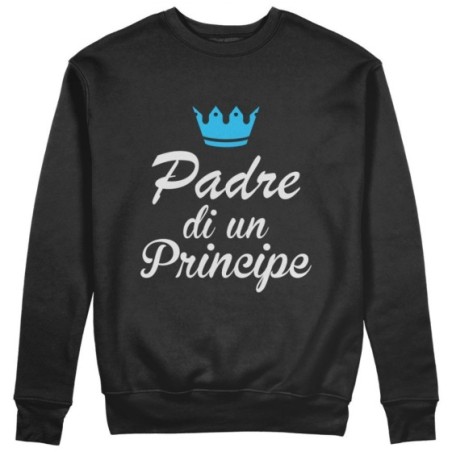 Felpa uomo padre di un principe e principessa con corona azzurra Per il papà