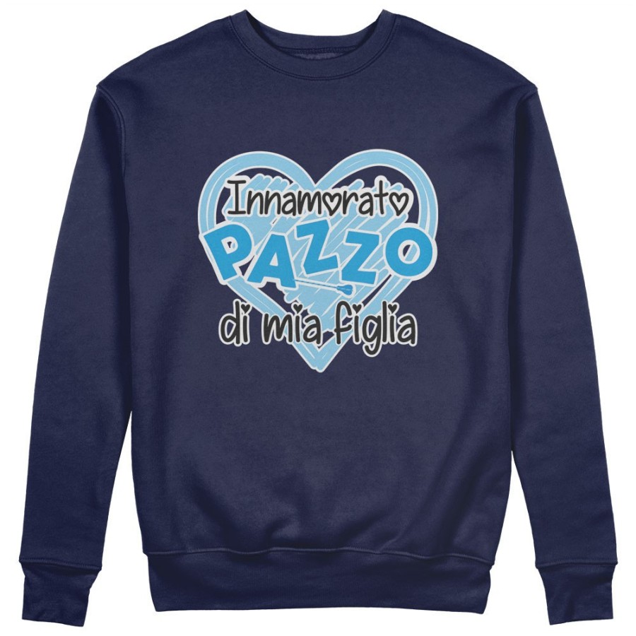 Felpa uomo innamorato pazzo di mia figlia di mio figlio Per il papà