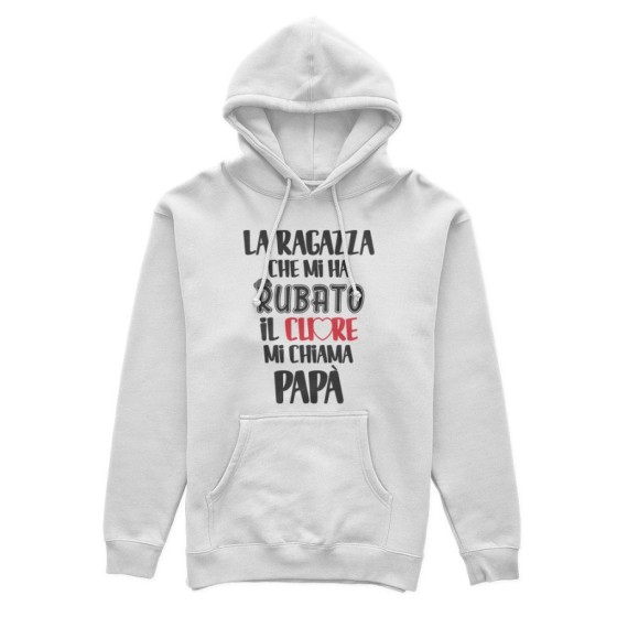 Felpa uomo la ragazza che mi ha rubato il cuore mi chiama papà Per il papà