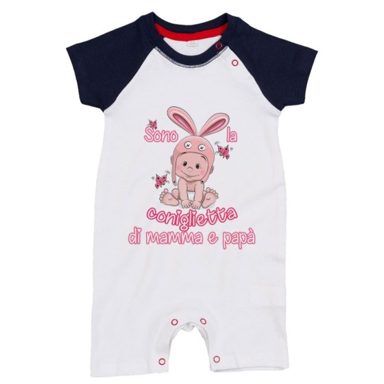 Pagliaccetto neonata sono la coniglietta di mamma e papà Per la famiglia