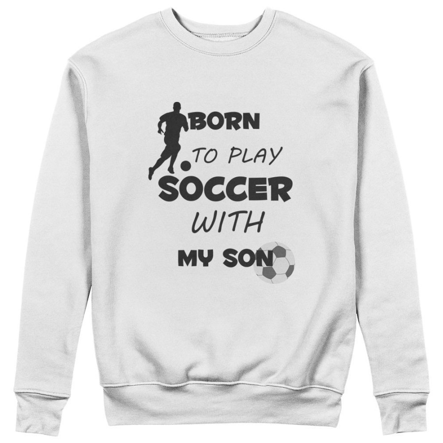 Felpa uomo born to play soccer with my son my daughter Per il papà