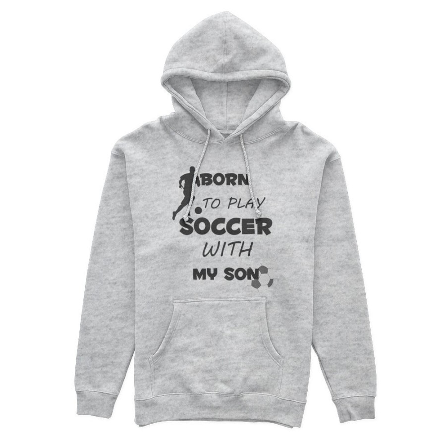Felpa uomo born to play soccer with my son my daughter Per il papà